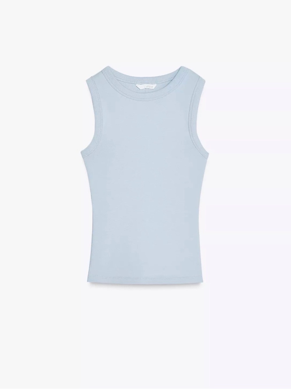 Zara Light Blue Sleeveless Ribbed Tank